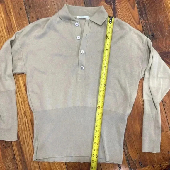 Joan Vass USA tan cream 100% cotton sweater and skirt set size small/medium - Picture 8 of 9